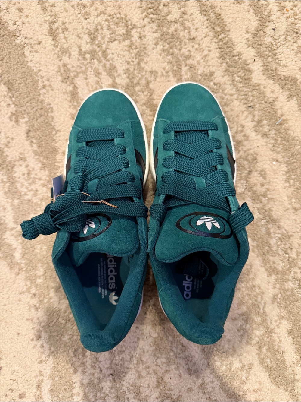 adidas Teal Suede Lace-Up Sneakers